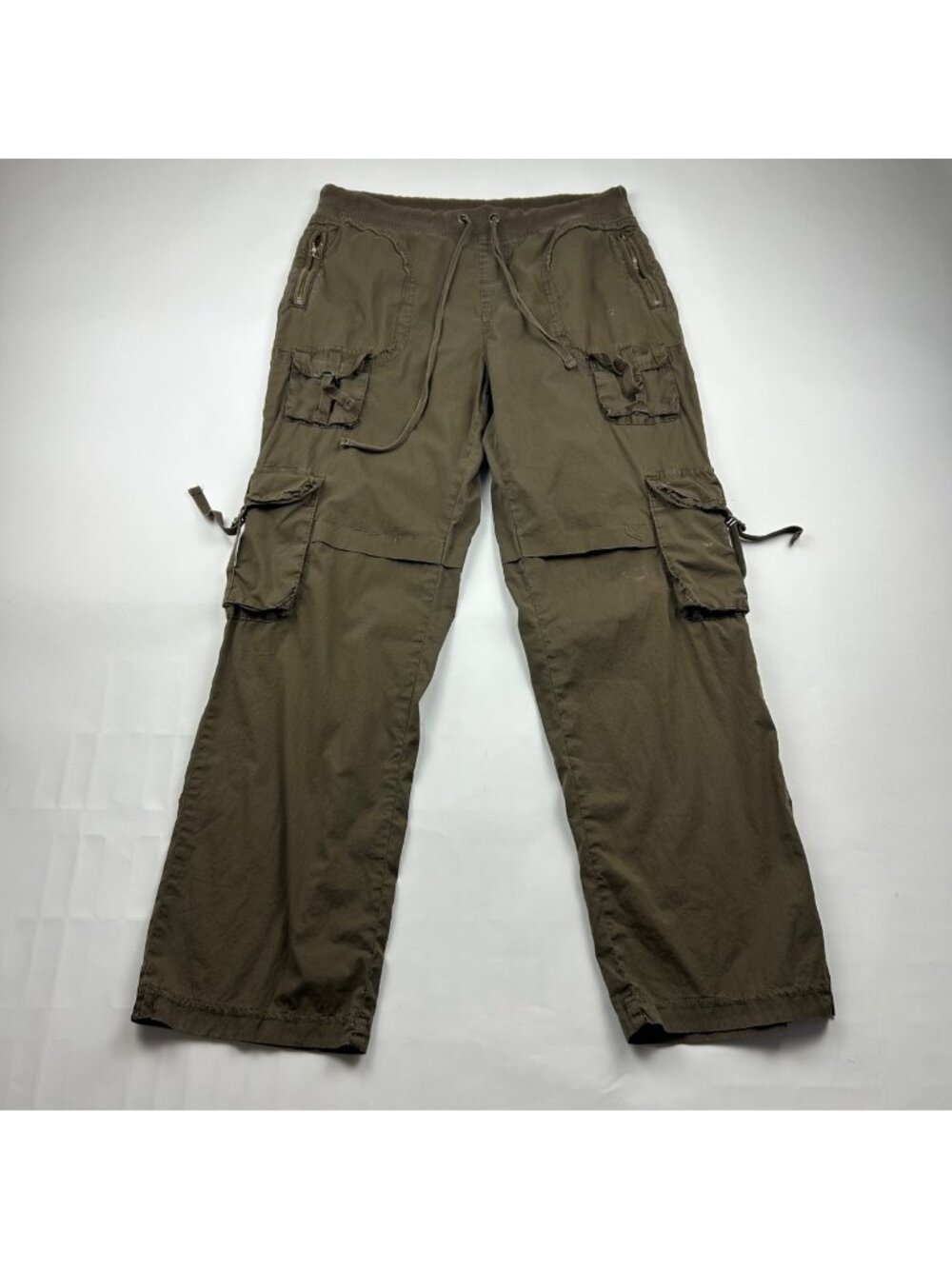 XCVI Dark Olive Poplin Cargo Utility Pant M